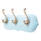 Turquoise Golden Small Wall Wooden Iron Hooks